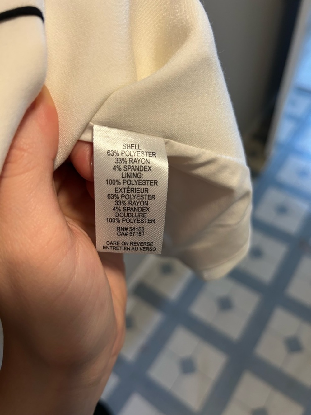 Calvin Klein Women’s White Zip Jacket Overcoat with Black Piping Size 12 - Picture 3 of 9